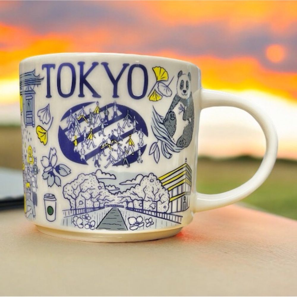 Starbucks Coffee TOKYO Been There Series 14oz Blue Mug Japan Coffee New - Picture 11 of 14